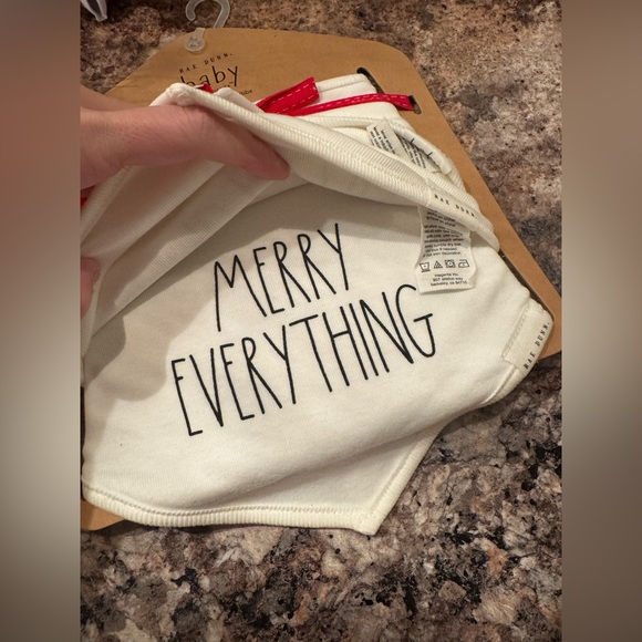 Rae Dunn White 'My 1st Christmas' Bib Set with Red Accents - Picture 3 of 3